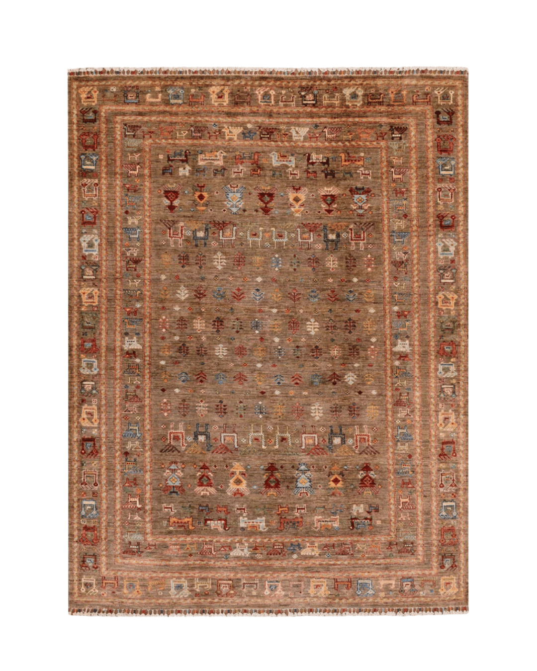 Pazyrk Hand-Knotted Wool Rug 5' 9" x 7' 8"