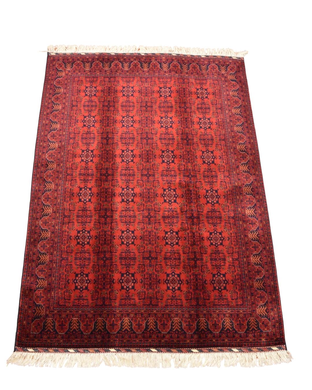 Afghan Bilcik Style Hand-Knotted Wool Rug 5' 5" x 7' 6"