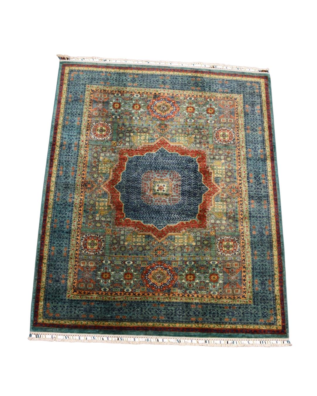 Mamluk Hand-Knotted Wool Rug 5' 1" x 6' 2"