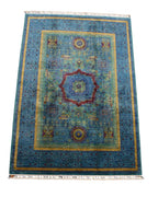 Mamluk Hand-Knotted Wool Rug 4' 9" x 7'