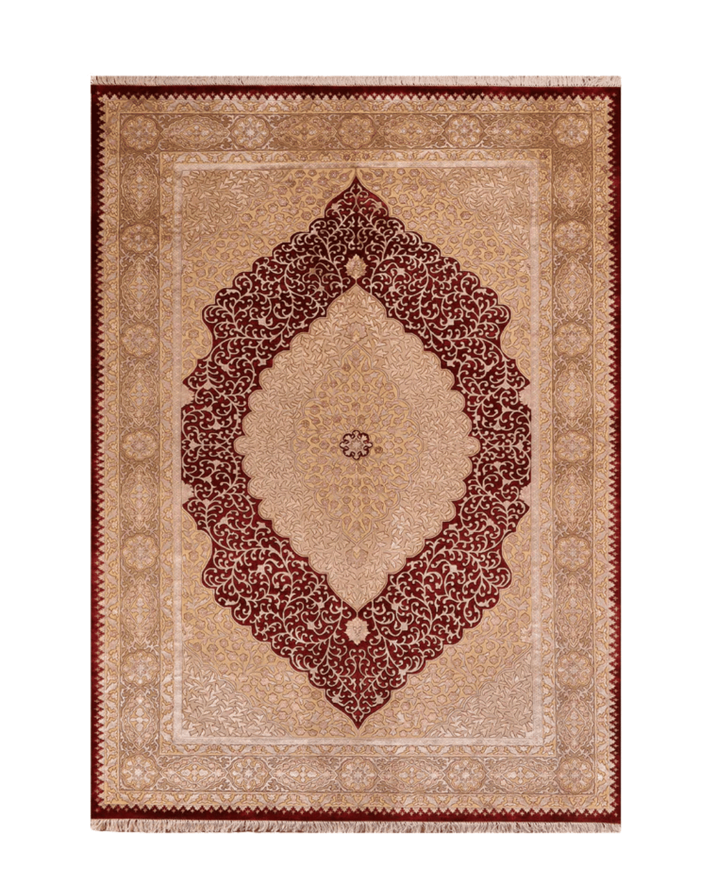 Ottoman Elegance Hand-Knotted Wool Rug 6' 8" x 9' 9"