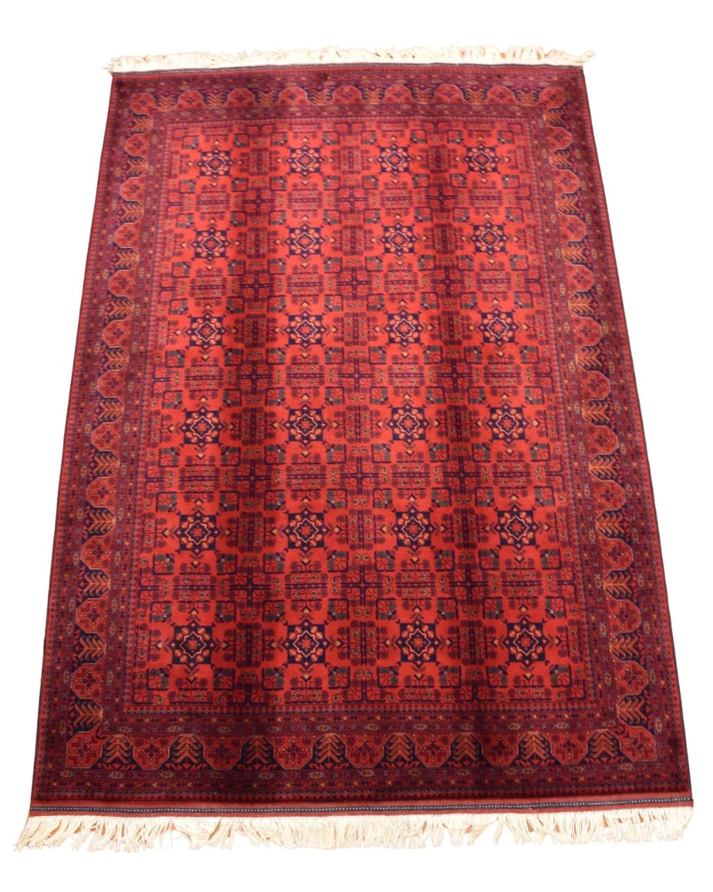 Afghan Bilcik Style Hand-Knotted Wool Rug 5' 5" x 7' 7"