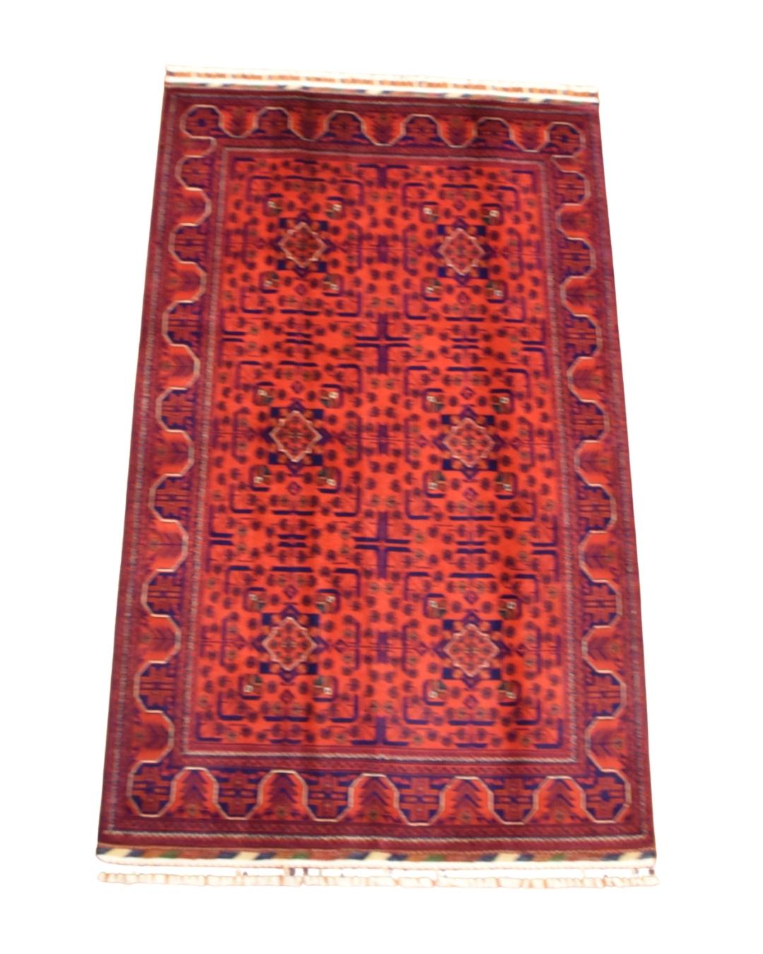 Afghan Hamyap Style Hand-Knotted Wool Rug 4' x 6' 4