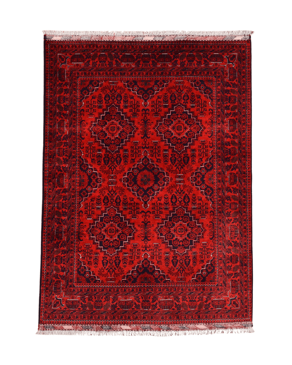 Tapis en laine style afghan 55 x 146 cm