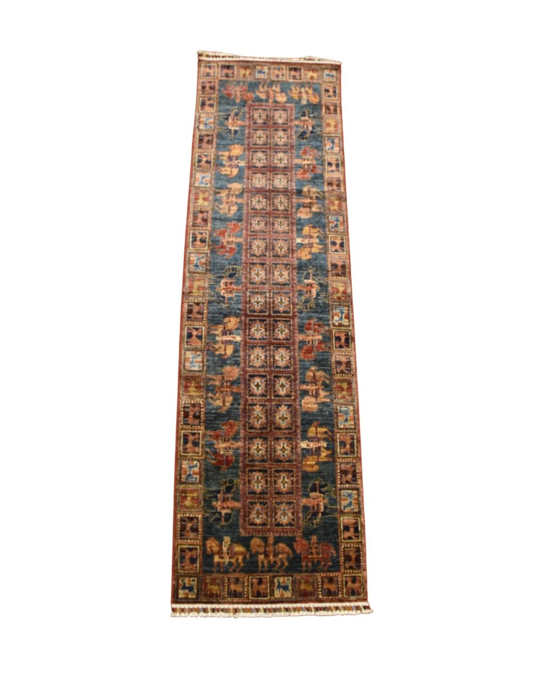 Pazyryk Hand-Knotted Wool Runner 79x265 cm 2.10 m² | 3x9 ft