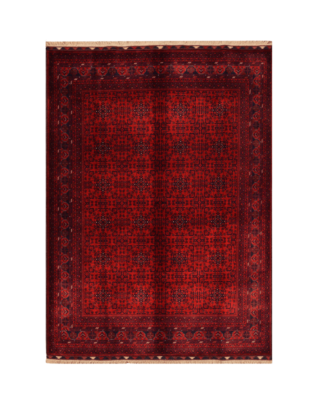 Handwoven Afghan Style Wool Rug 6' 5" x 9' 6"