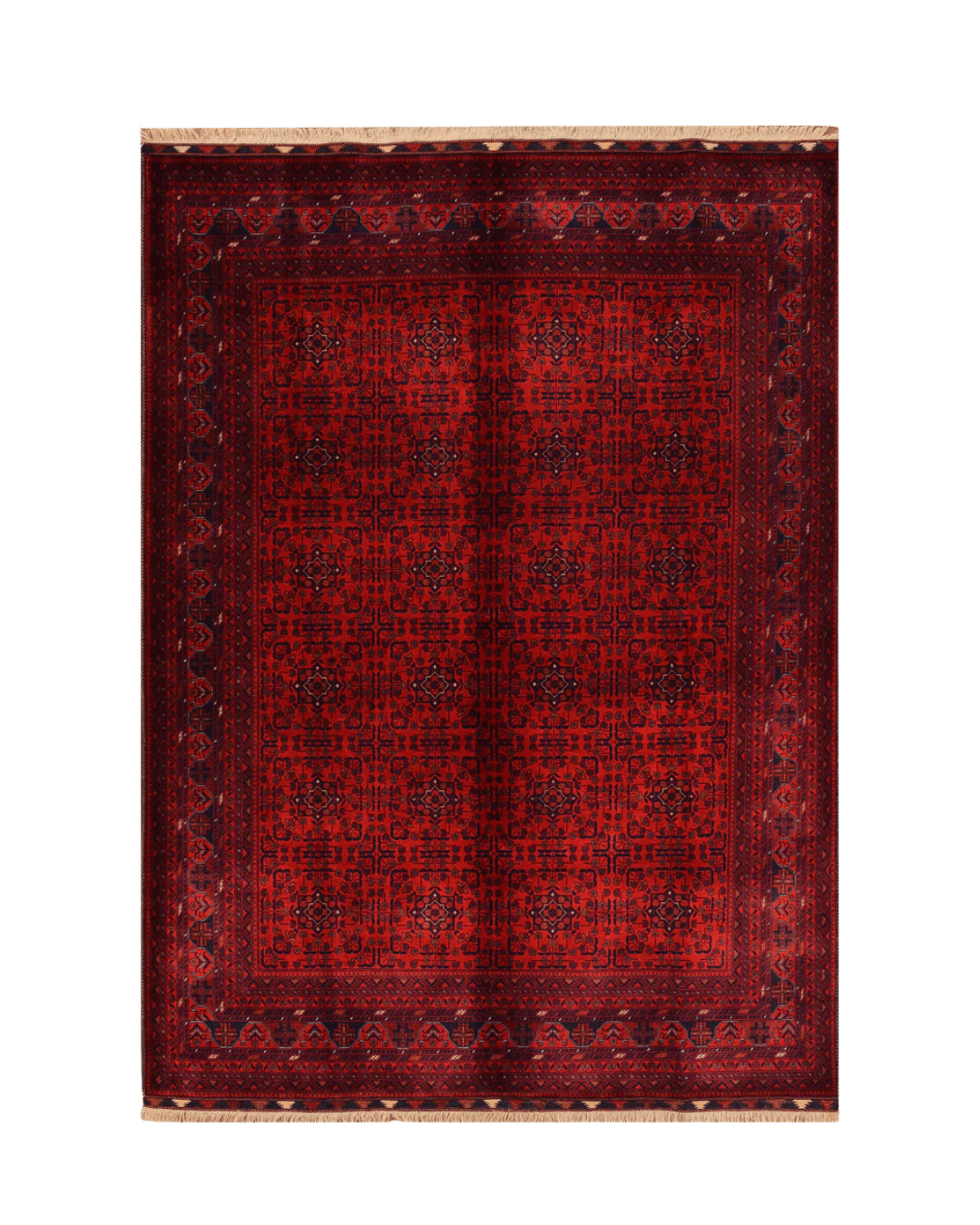 Handwoven Afghan Style Wool Rug 6' 5" x 9' 6"
