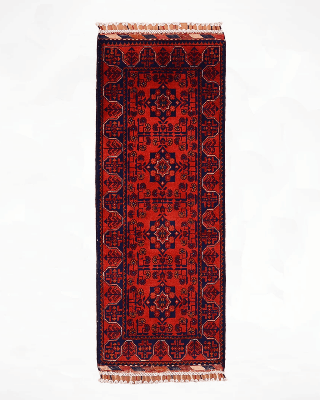 Tapis en laine style afghan 55 x 146 cm