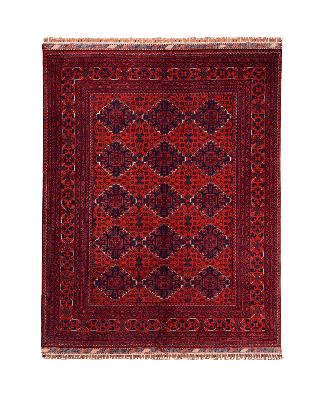 Tapis en laine style afghan 55 x 146 cm
