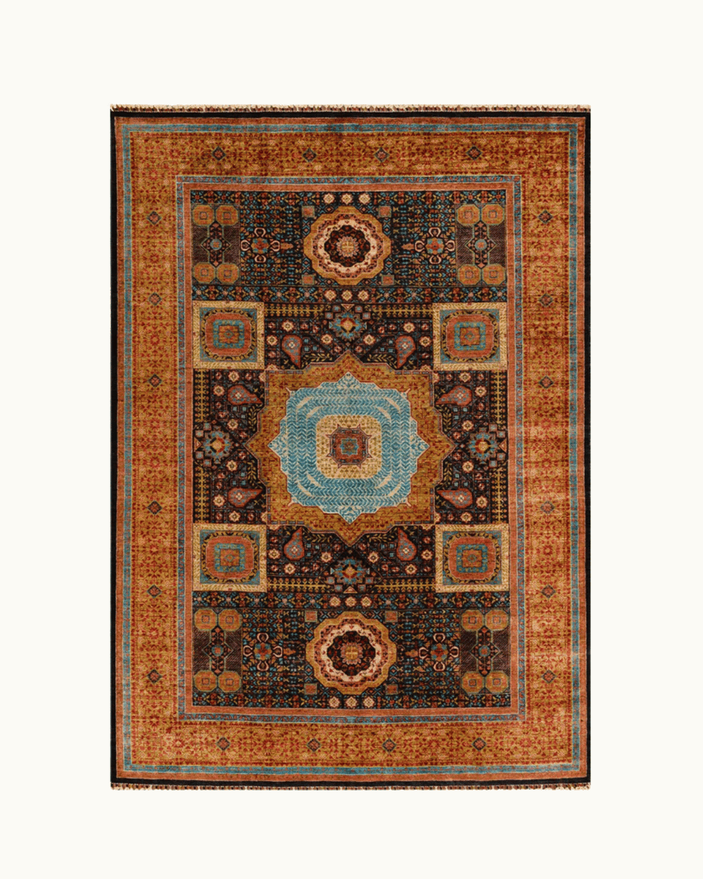 Mamluk Hand-Knotted Wool Rug 6' 7" x 9' 5"
