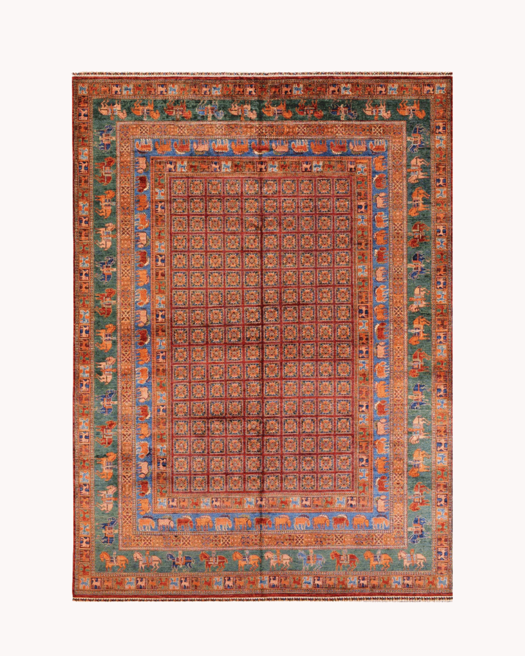 Pazyrk Hand-Knotted Wool Rug 9' 1" x 12' 5"