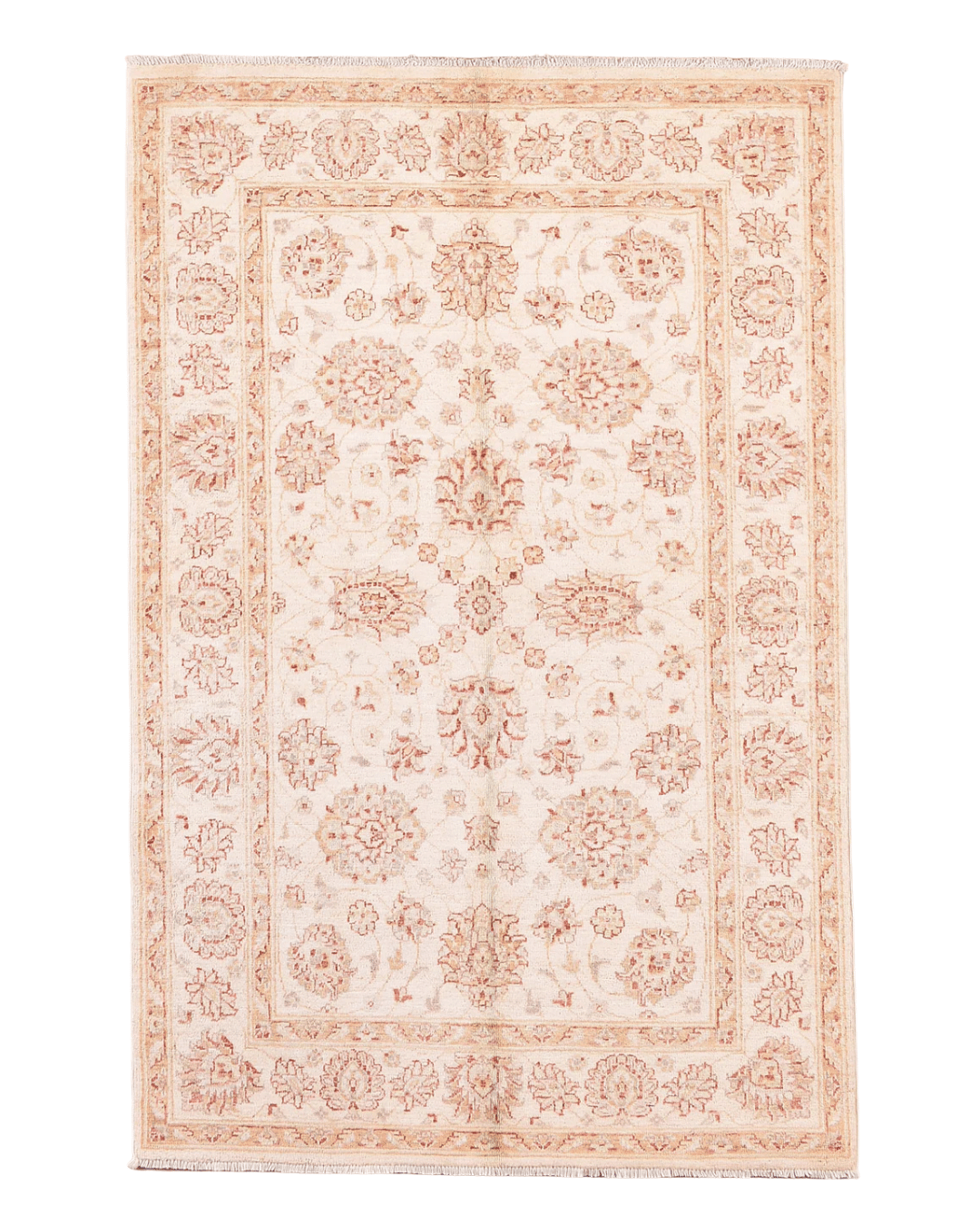 Ushak Hand-Knotted Wool Rug 4' x 6'