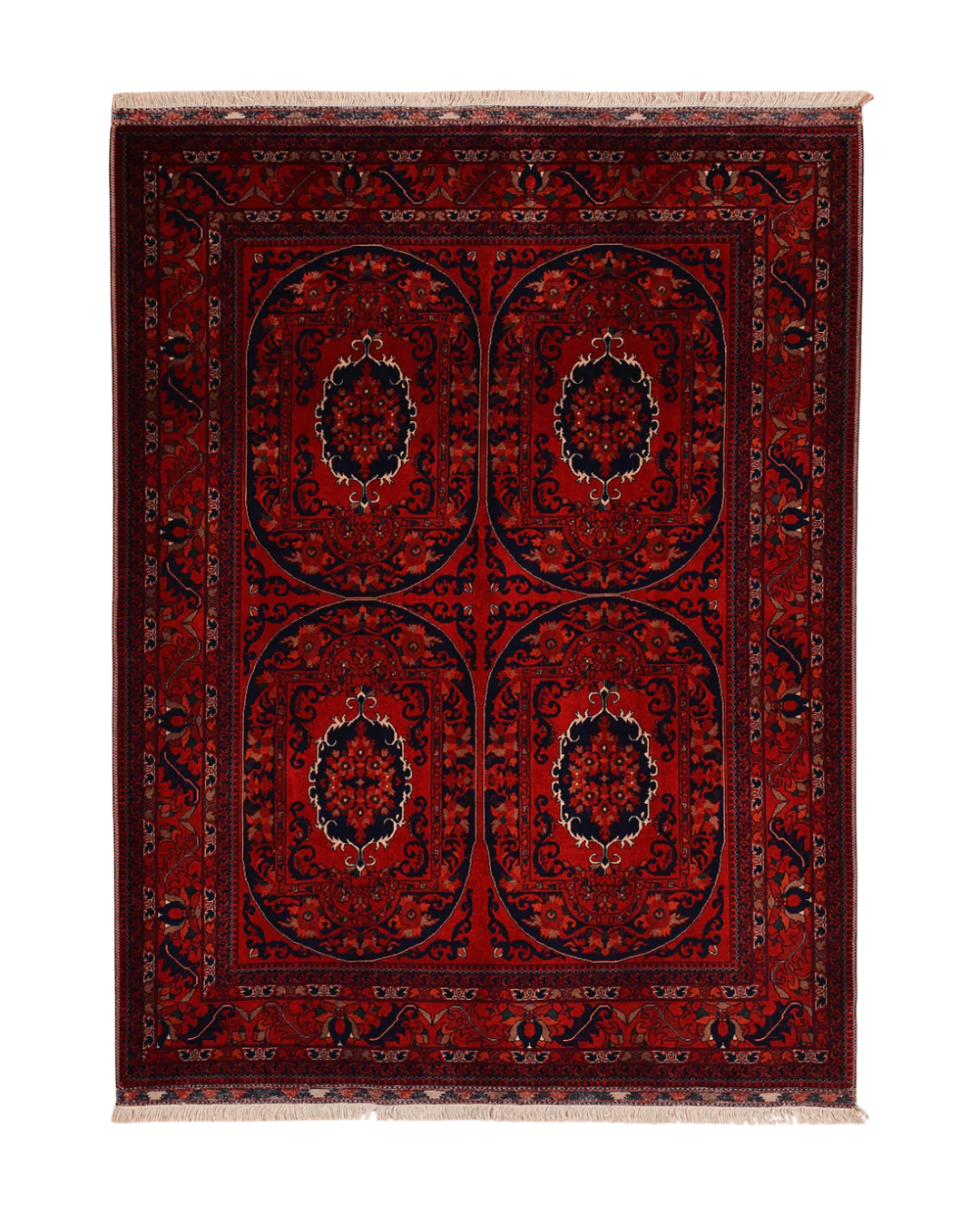 Tapis en laine style afghan 55 x 146 cm