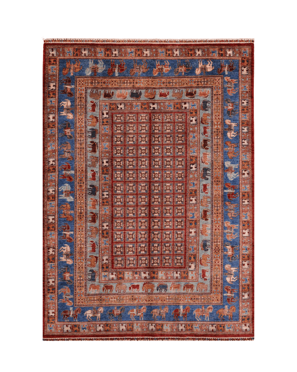 Pazyrk Hand-Knotted Wool Rug 6' 7" x 10'