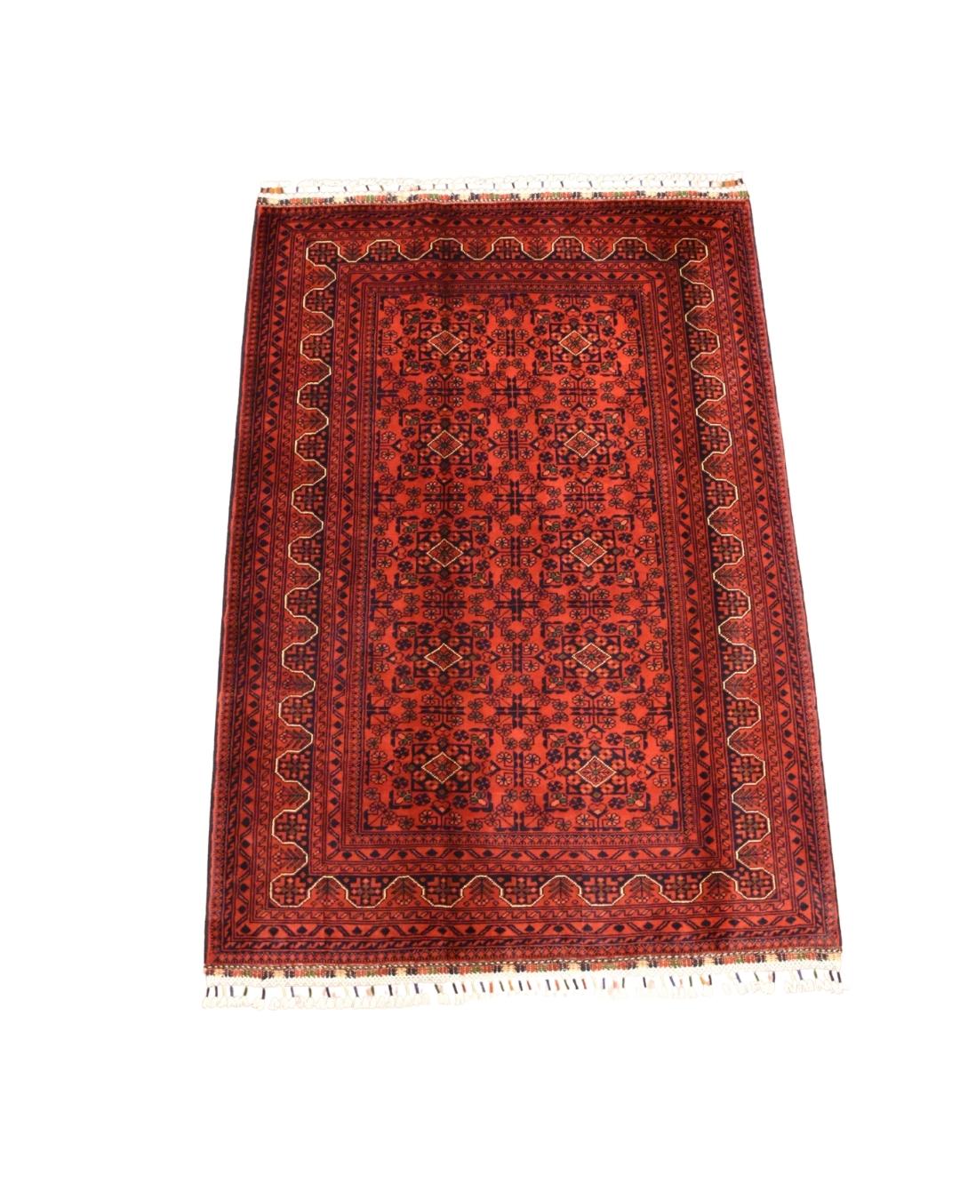 Afghan Hamyap Style Hand-Knotted Wool Rug 4' x 5' 8