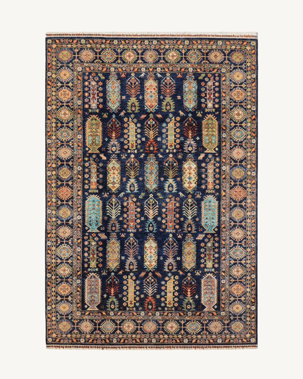 Veziri Hand-Knotted Wool Rug 6' 8" x 9' 9"