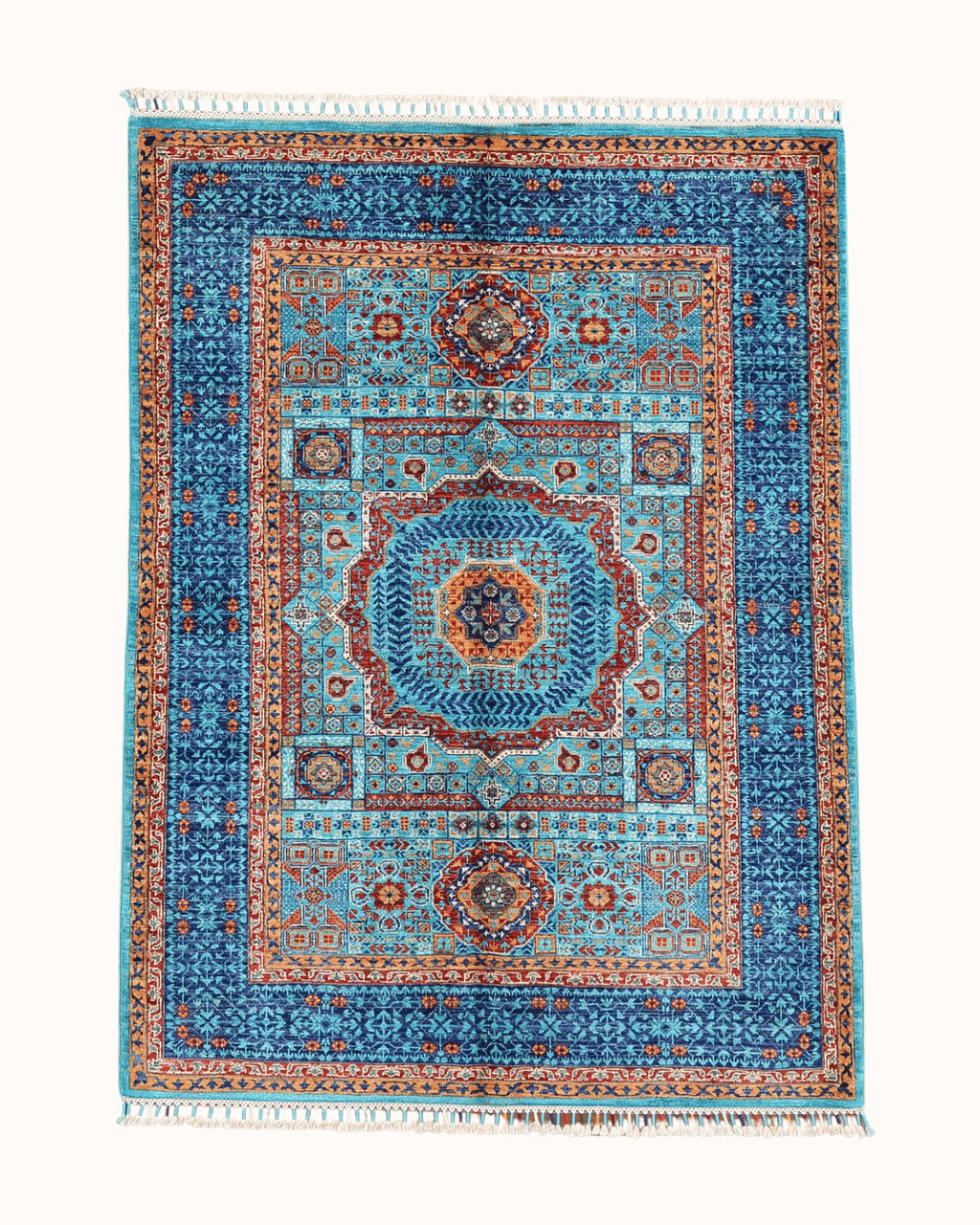 Mamluk Hand-Knotted Wool Rug 4' 3" x 5' 8"