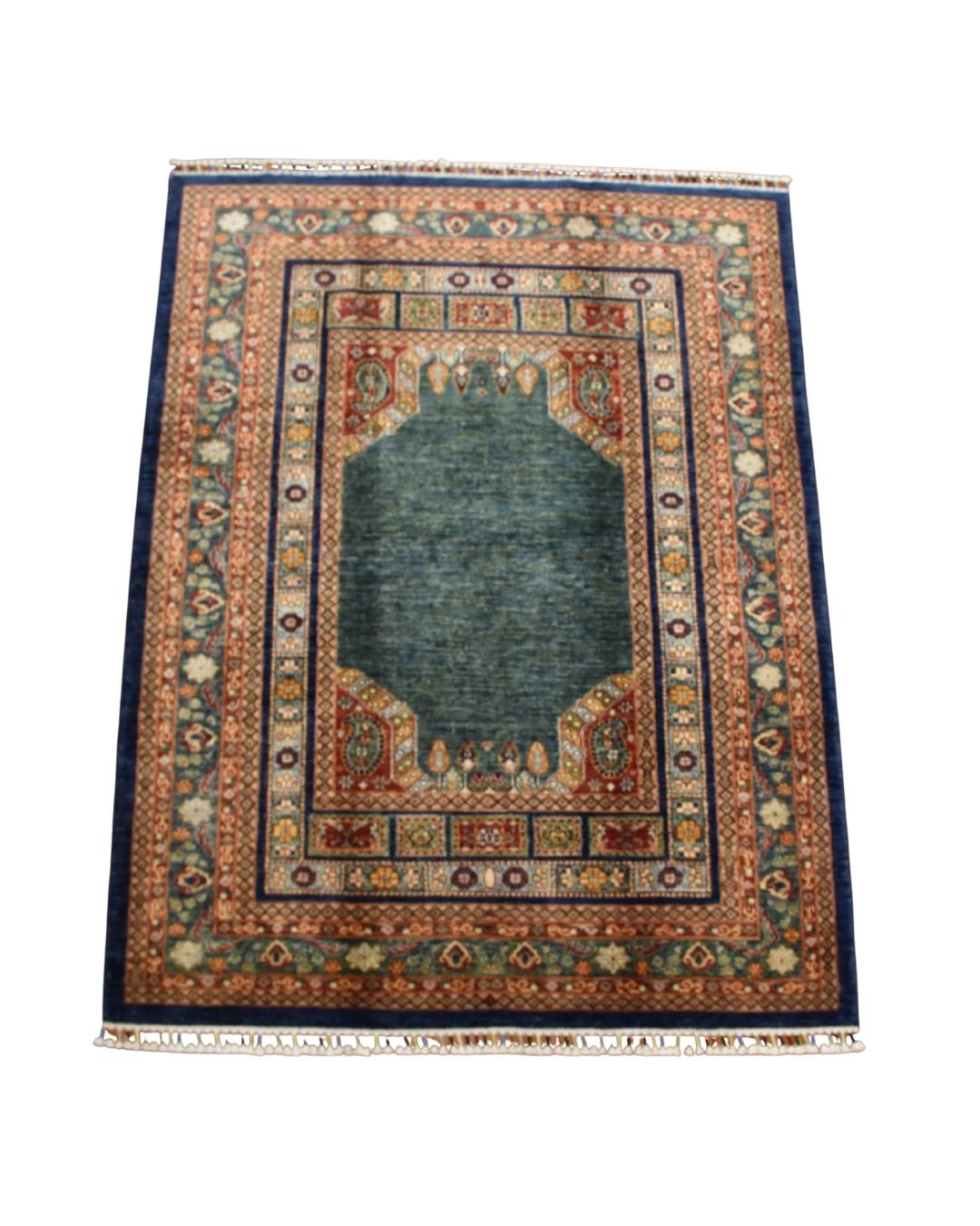Sultani Hand-Knotted Wool Rug 5' x 6' 5