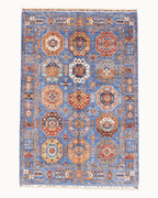 Tapis en laine style afghan 55 x 146 cm
