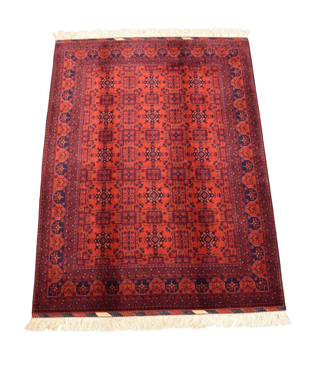 Afghan Bilcik Style Hand-Knotted Wool Rug 4' 9" x 6' 5"