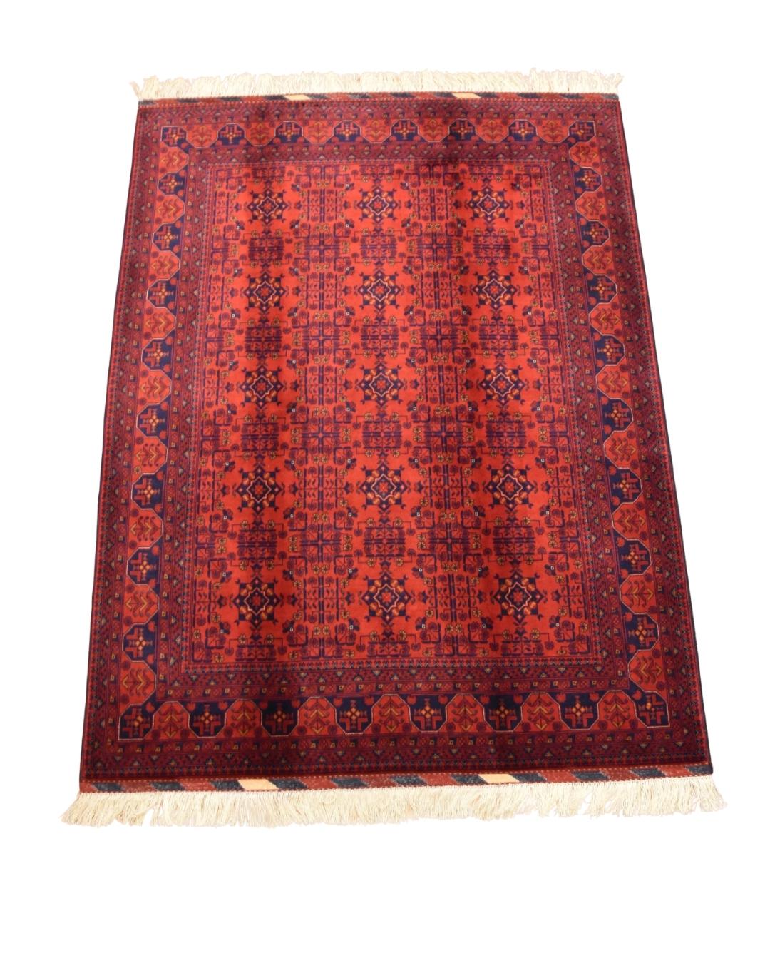 Afghan Bilcik Style Hand-Knotted Wool Rug 4' 9" x 6' 5"