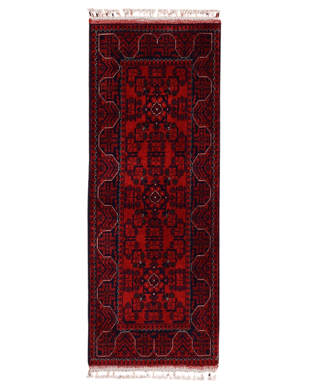 Tapis en laine style afghan 55 x 146 cm
