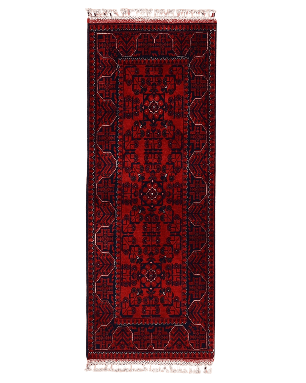 Tapis en laine style afghan 55 x 146 cm