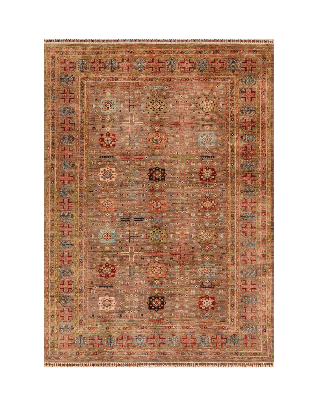 Veziri Hand-Knotted Wool Rug 6' 7" x 9' 9"