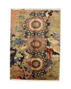 Tapis en laine style afghan 55 x 146 cm
