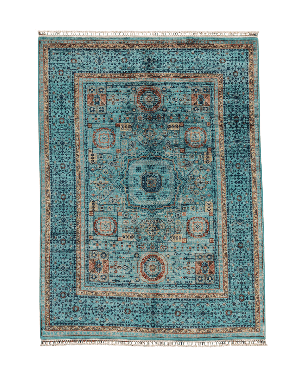 Mamluk Hand-Knotted Wool Rug 4' 9" x 6' 8"