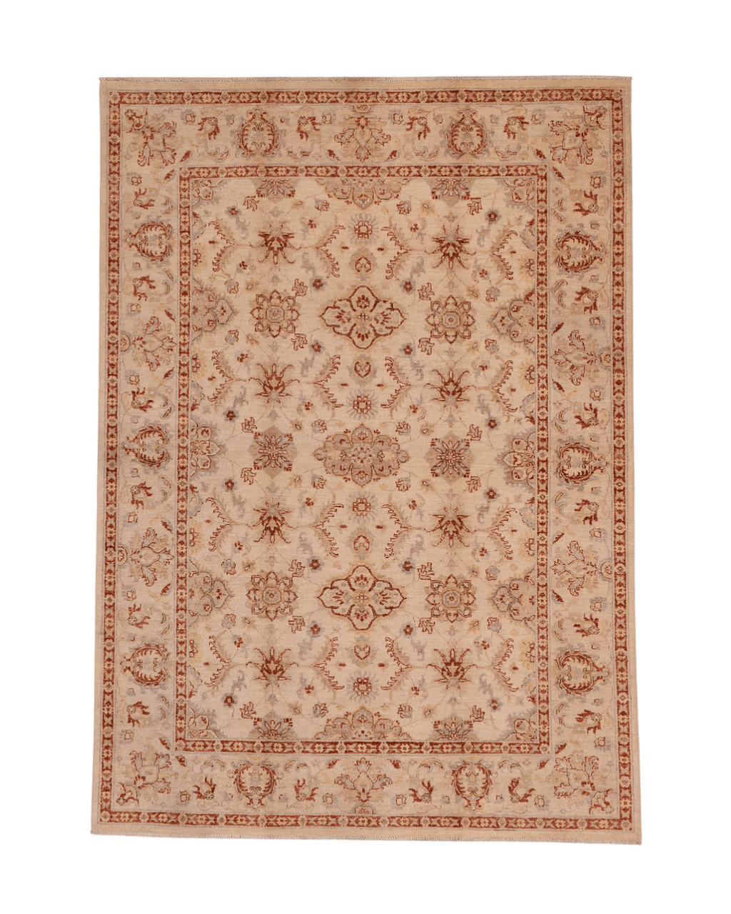 Ushak Hand-Knotted Wool Rug 6' x 8'