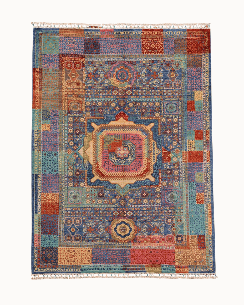 Mamluk Hand-Knotted Wool Rug 5' 7" x 7' 7"