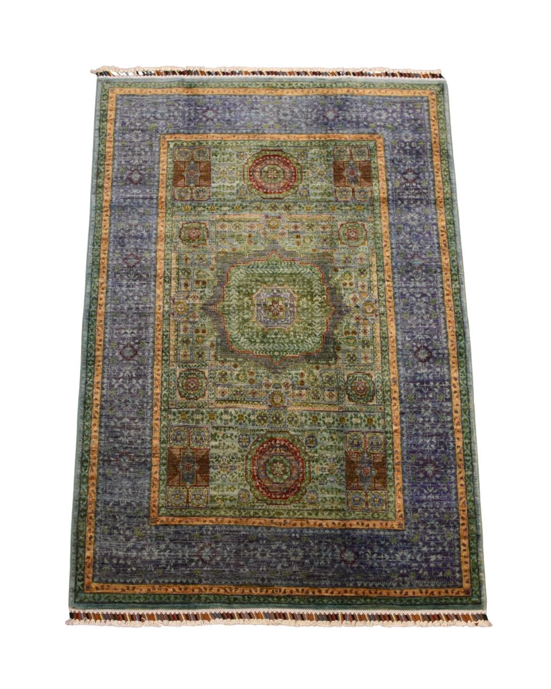 Mamluk Hand-Knotted Wool Rug 4' 2" x 6' 1"