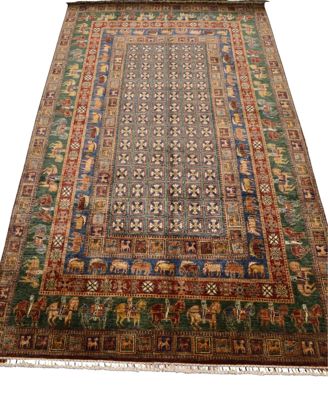 Pazyrk Hand-Knotted Wool Rug 6' 5