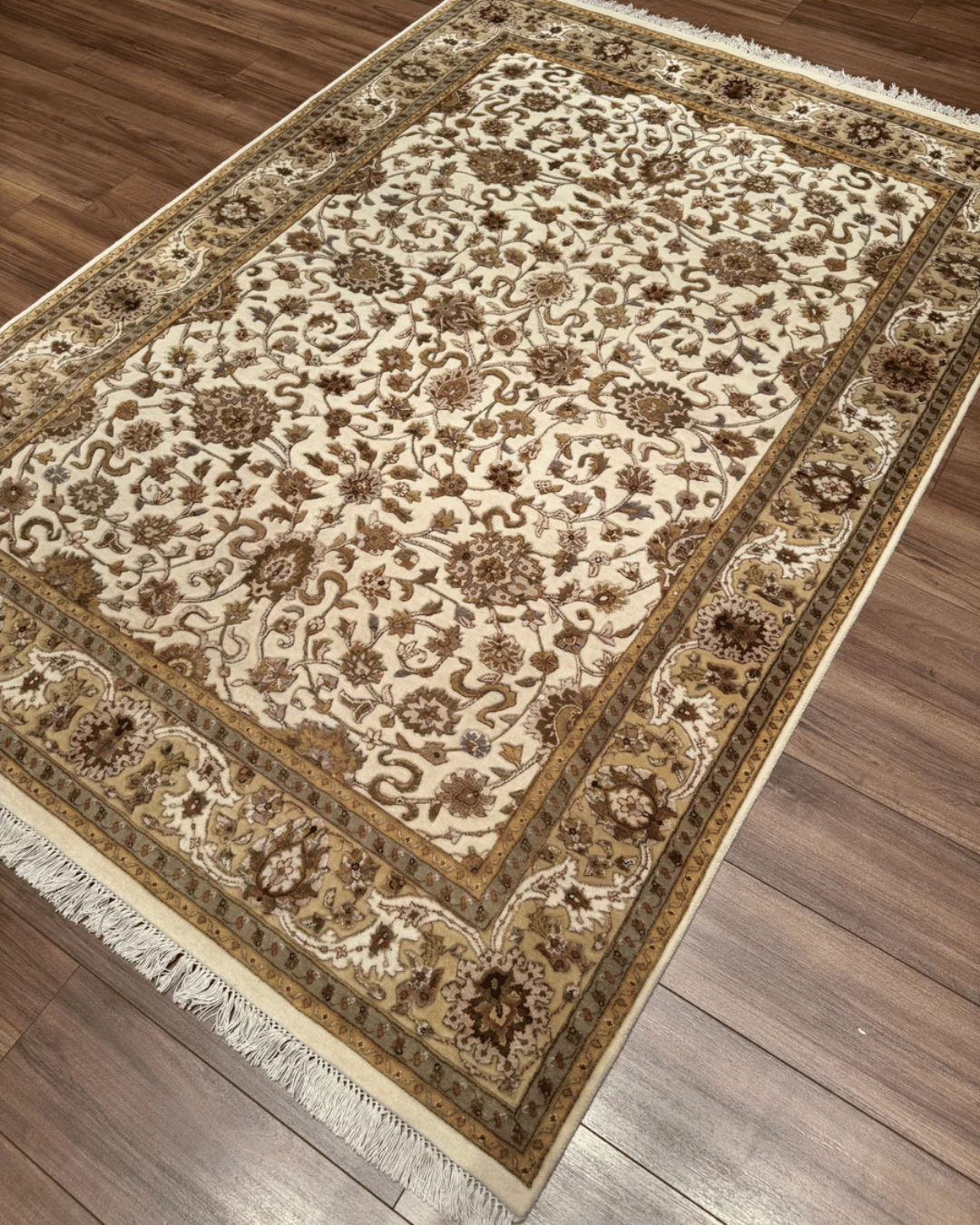 Ottoman Elegance Hand-Knotted Wool Rug 5' 8" x 7' 9"