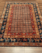 Pazyrk Hand-Knotted Wool Rug 5' 7" x 7' 6"