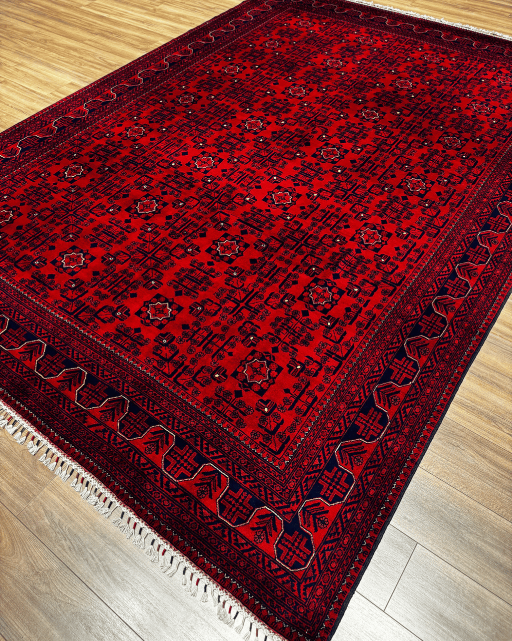 Handwoven Afghan Style Wool Rug 8' 1" x 11' 4"