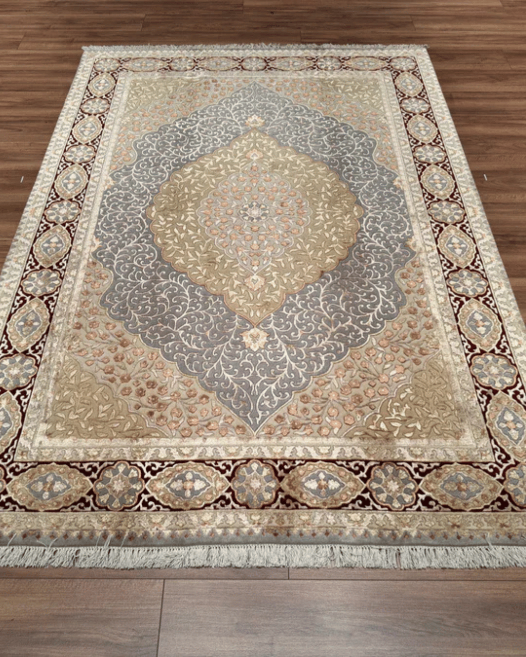 Tapis en laine style afghan 55 x 146 cm