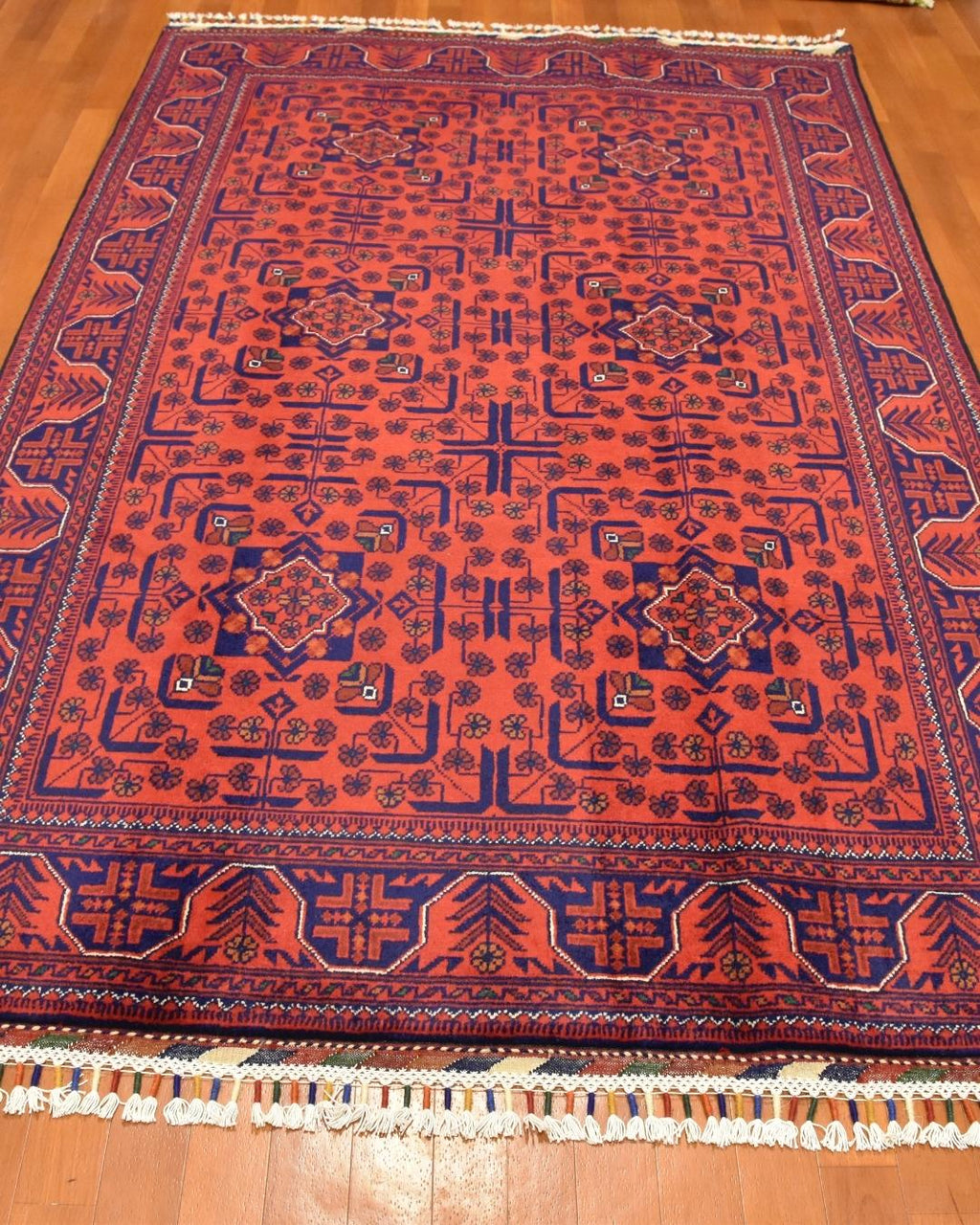 Afghan Hamyap Style Hand-Knotted Wool Rug 4' x 6' 4"