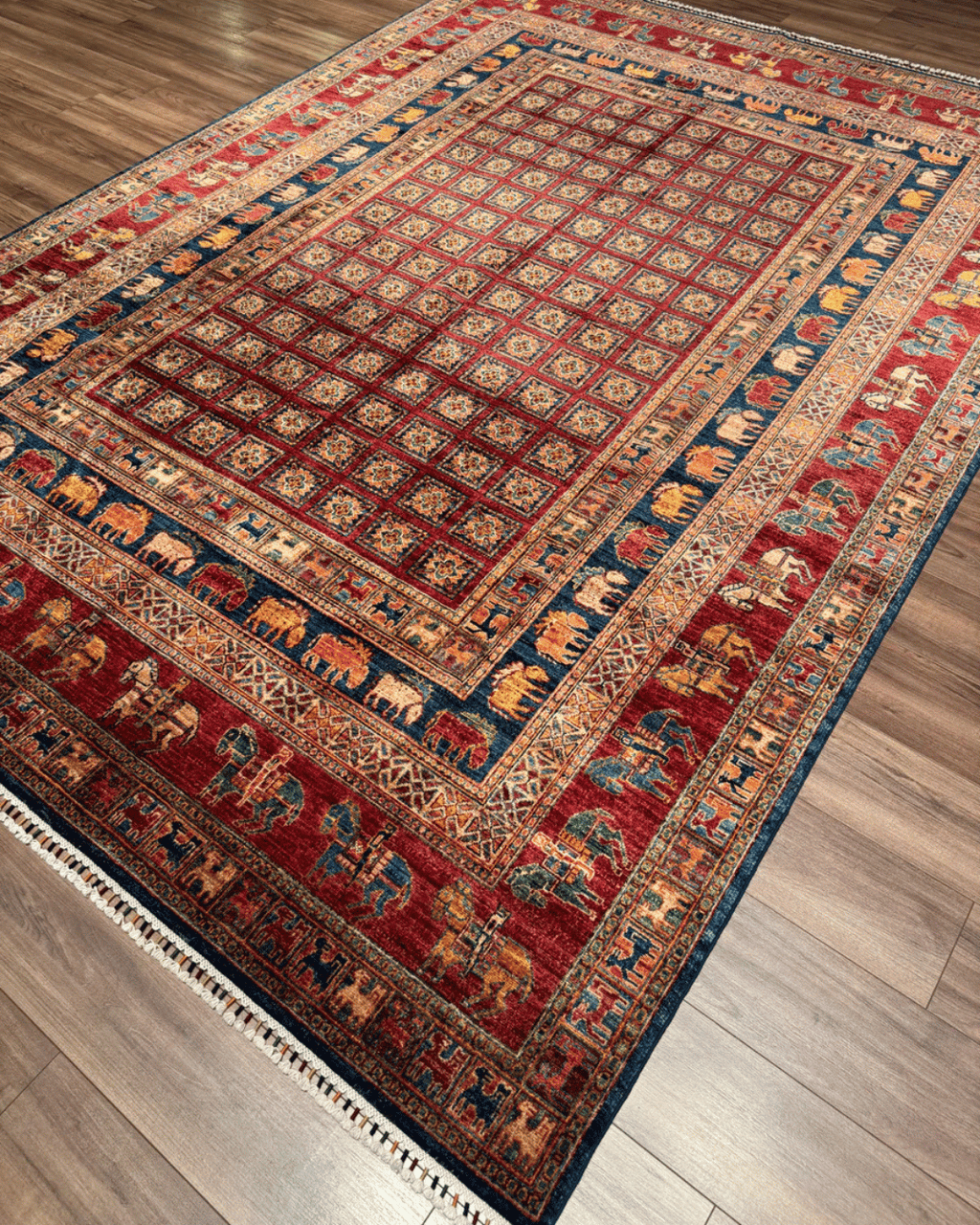 Pazyrk Hand-Knotted Wool Rug 8' 1" x 11' 1"