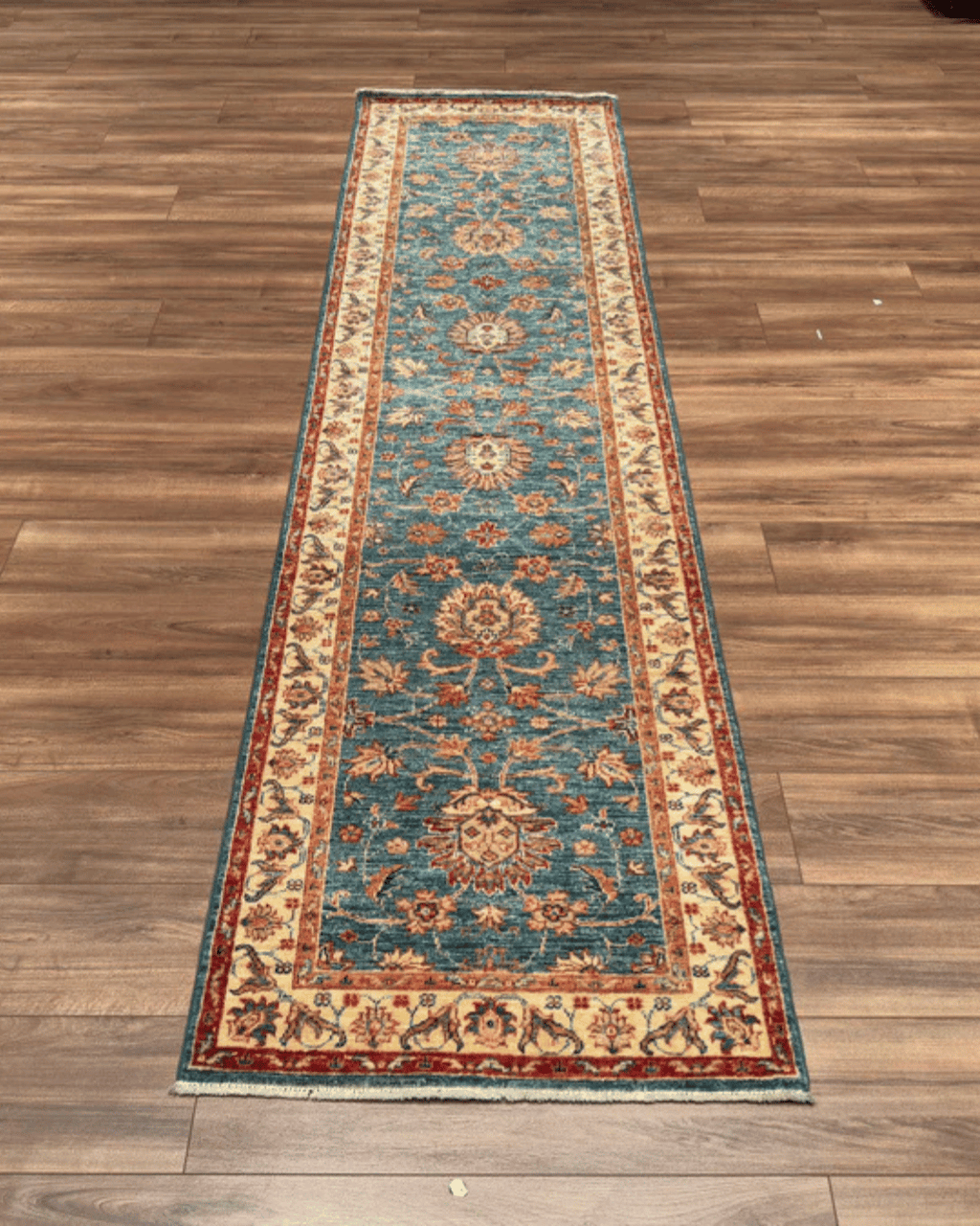 Ushak Hand-Knotted Wool Runner 2' x 10'