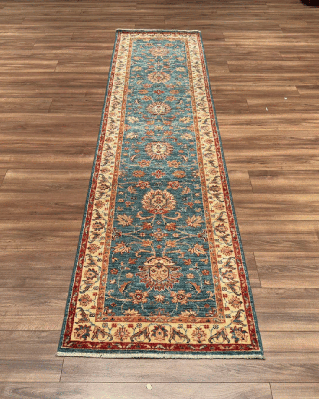 Ushak Hand-Knotted Wool Runner 2' x 10'