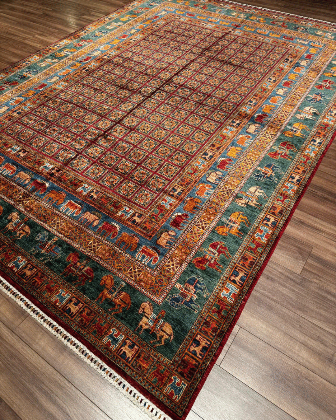 Pazyrk Hand-Knotted Wool Rug 9' 1" x 12' 5"