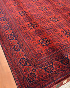 Afghan Bilcik Style Hand-Knotted Wool Rug 4' 5" x 6' 6"