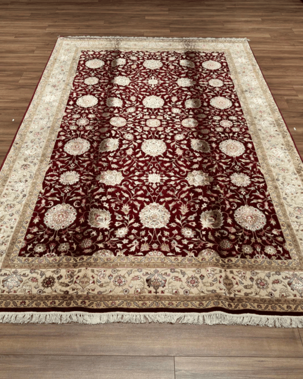 Ottoman Elegance Hand-Knotted Wool Rug 6' 6" x 10' 1"