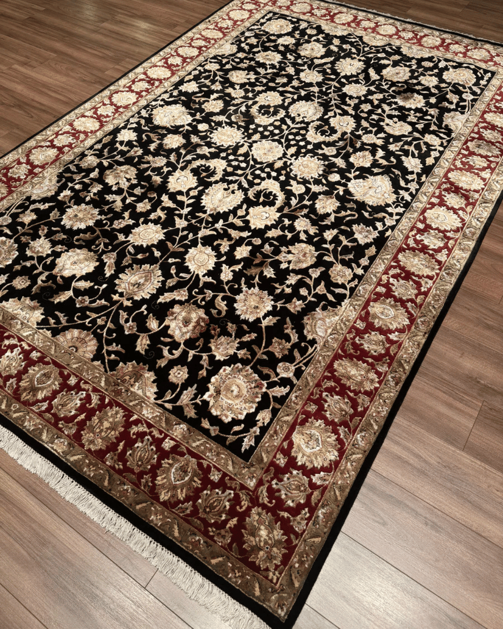 Ottoman Elegance Hand-Knotted Wool Rug 6' 6" x 10'