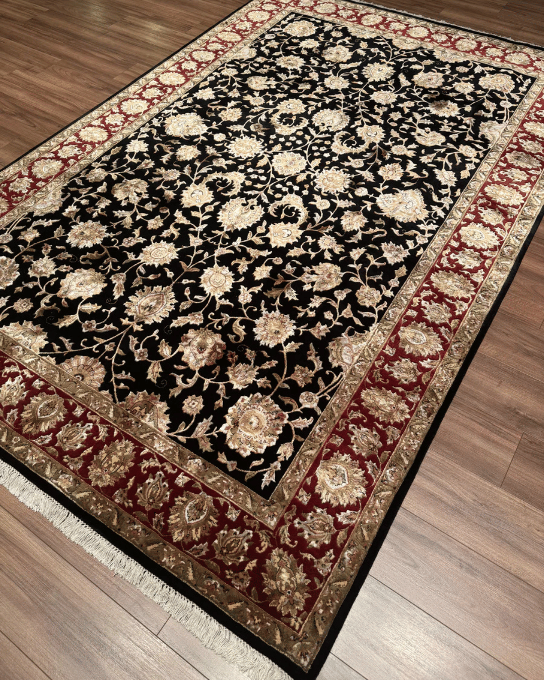 Ottoman Elegance Hand-Knotted Wool Rug 6' 6" x 10'