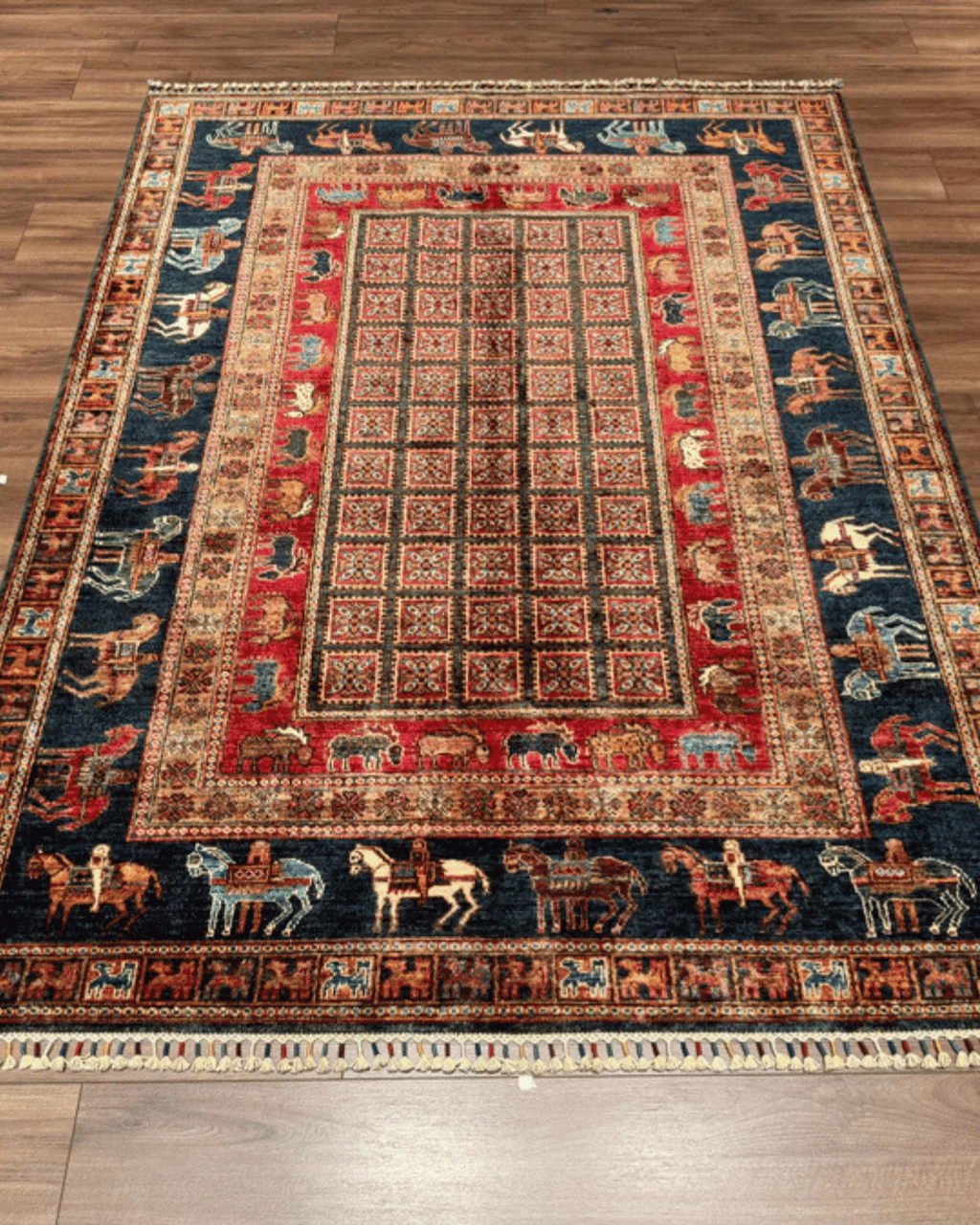 Pazyrk Hand-Knotted Wool Rug 5' 1" x 6' 8"