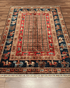 Pazyrk Hand-Knotted Wool Rug 5' 1" x 6' 8"