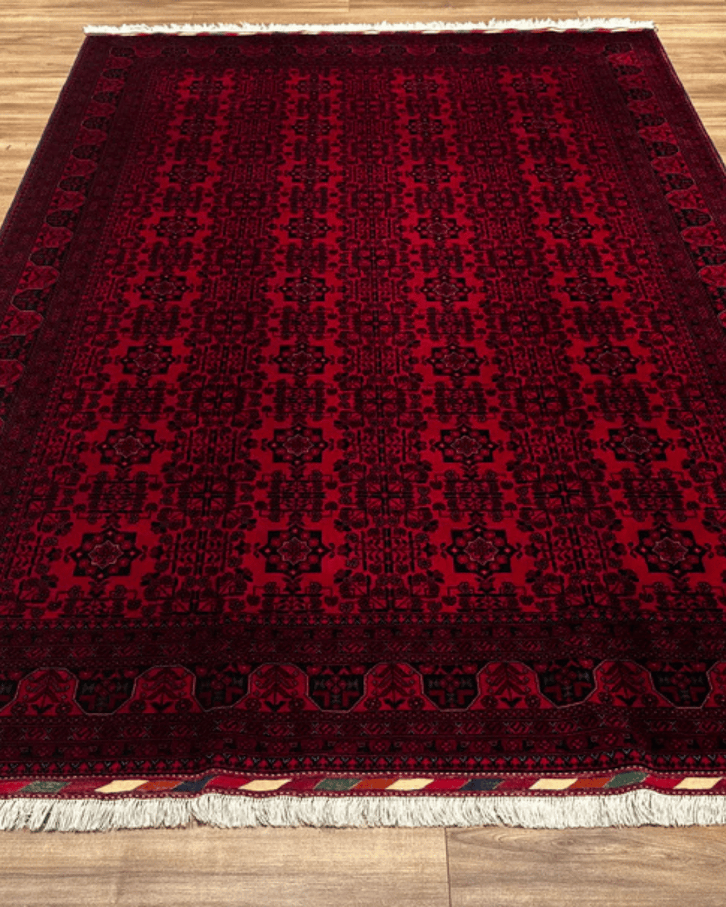 Handwoven Afghan Style Wool Rug 6' 4" x 9' 7"